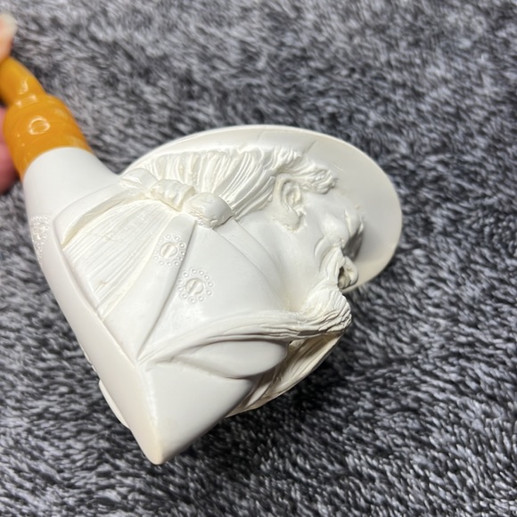 HAND CARVED MEERSCHAUM PIPE ASIAN VINTAGE - Picture 14 of 16